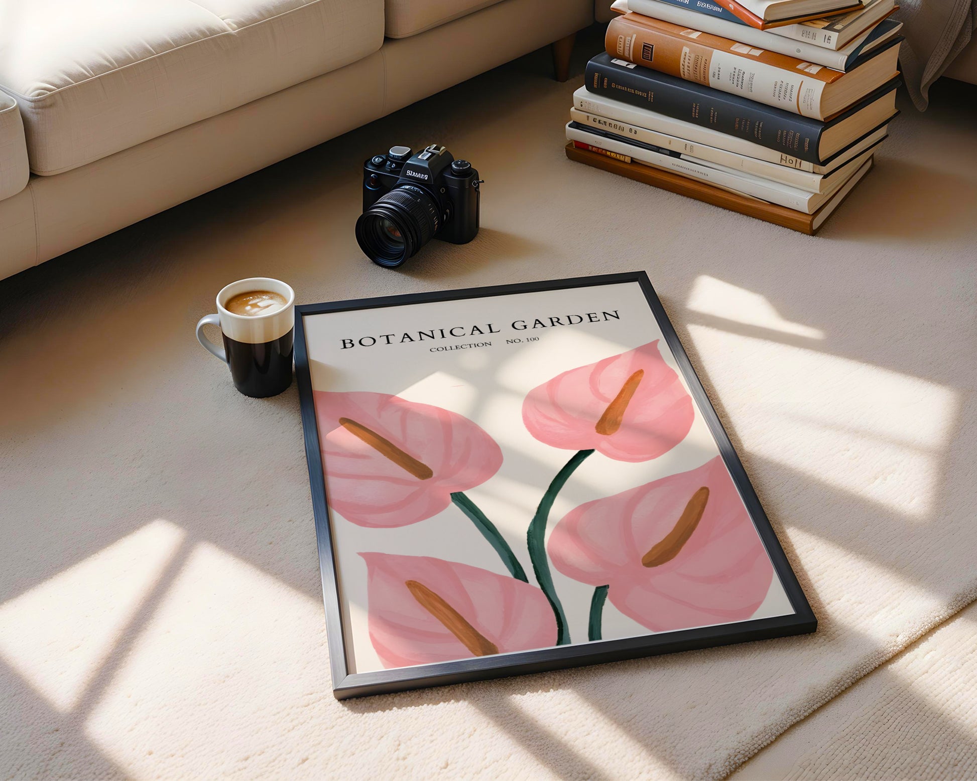 Pink Anthurium Botanical Garden Framed Poster – Framed Wall Art Poster - Image 3
