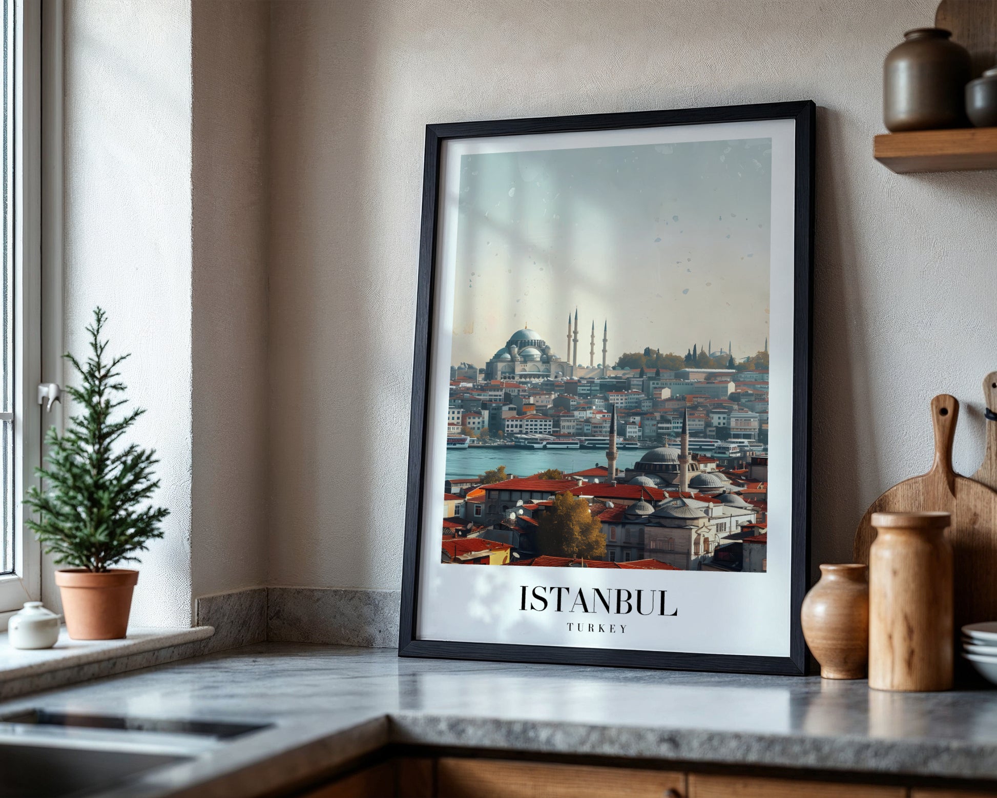 Istanbul Turkey Cityscape Framed Poster – Framed Wall Art Poster - Image 4