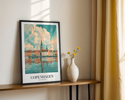 Copenhagen Denmark Cityscape Framed Poster – Framed Wall Art Poster - Image 2