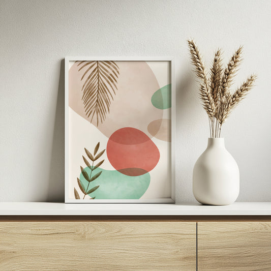 Boho Abstract Botanical Organic Shapes Framed Poster Set – Framed Wall Art Poster - Image 2