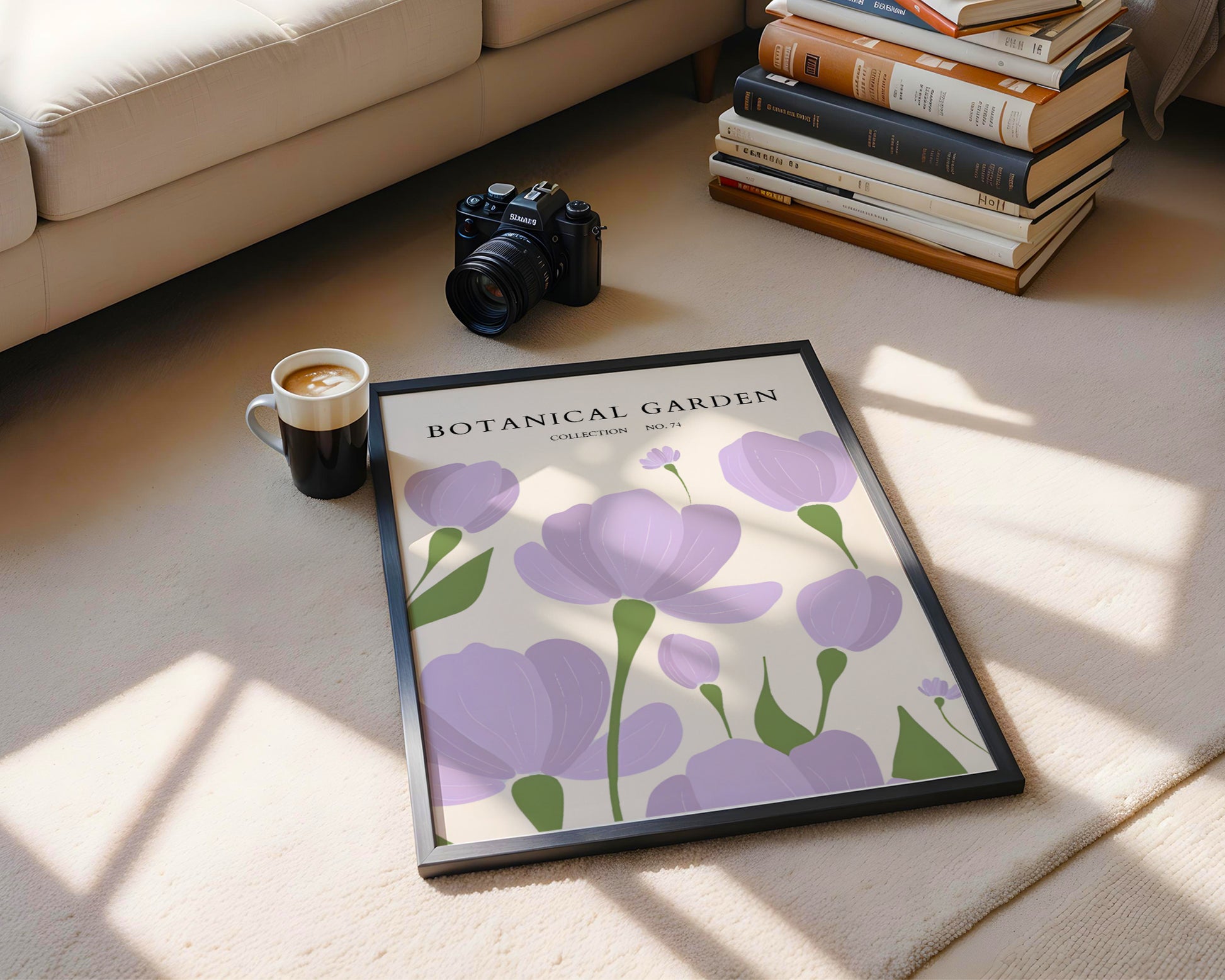 Botanical Garden Purple Flowers Framed Poster – Framed Wall Art Poster - Image 4
