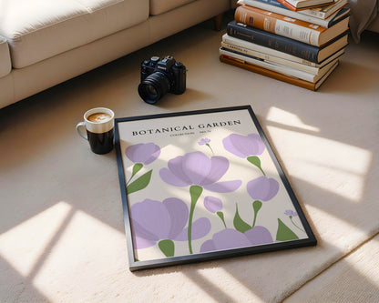 Botanical Garden Purple Flowers Framed Poster – Framed Wall Art Poster - Image 4