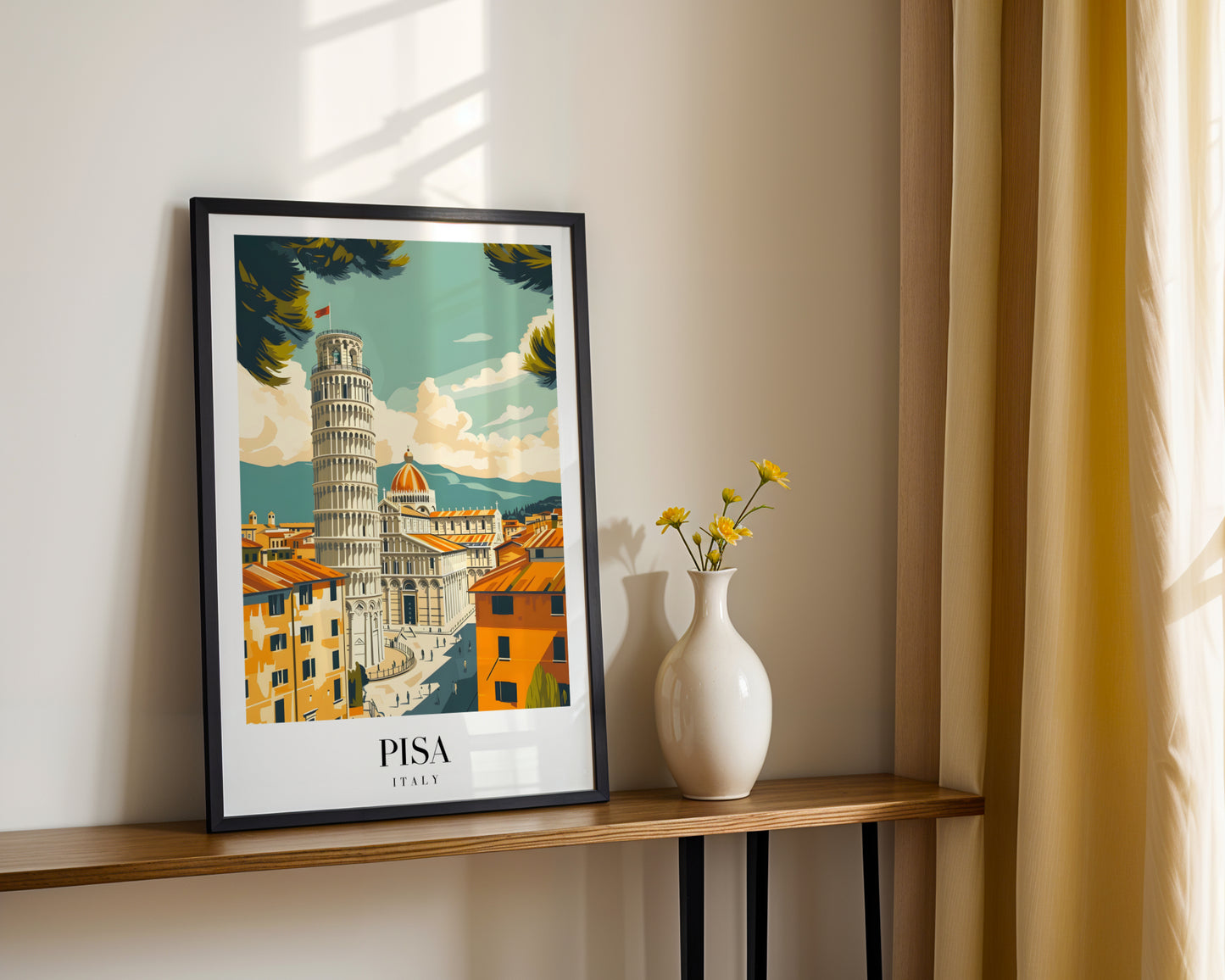 Leaning Tower of Pisa Italy Travel Framed Poster – Framed Wall Art Poster - Image 2