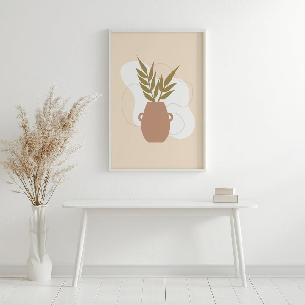 Minimalist Beige Abstract Framed Poster - Image 3