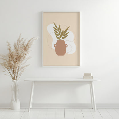 Minimalist Beige Abstract Framed Poster - Image 3