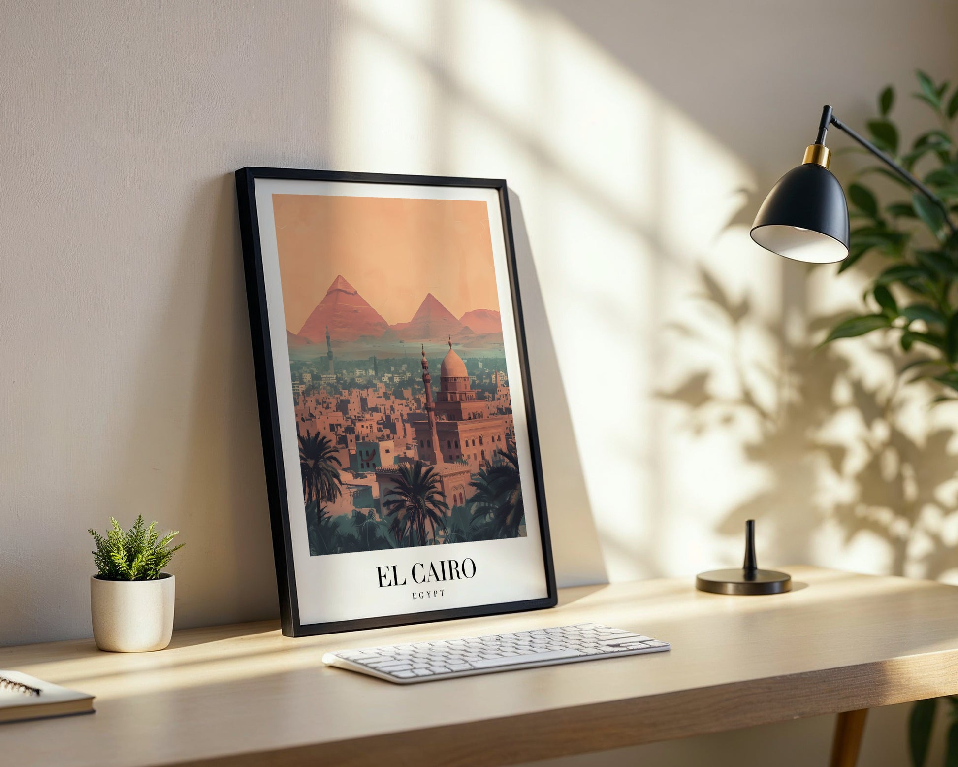 Cairo Egypt Pyramids Cityscape Framed Poster – Framed Wall Art Poster - Image 3