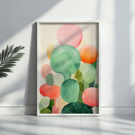 Sage Green Abstract Botanical Framed Poster - Image 1