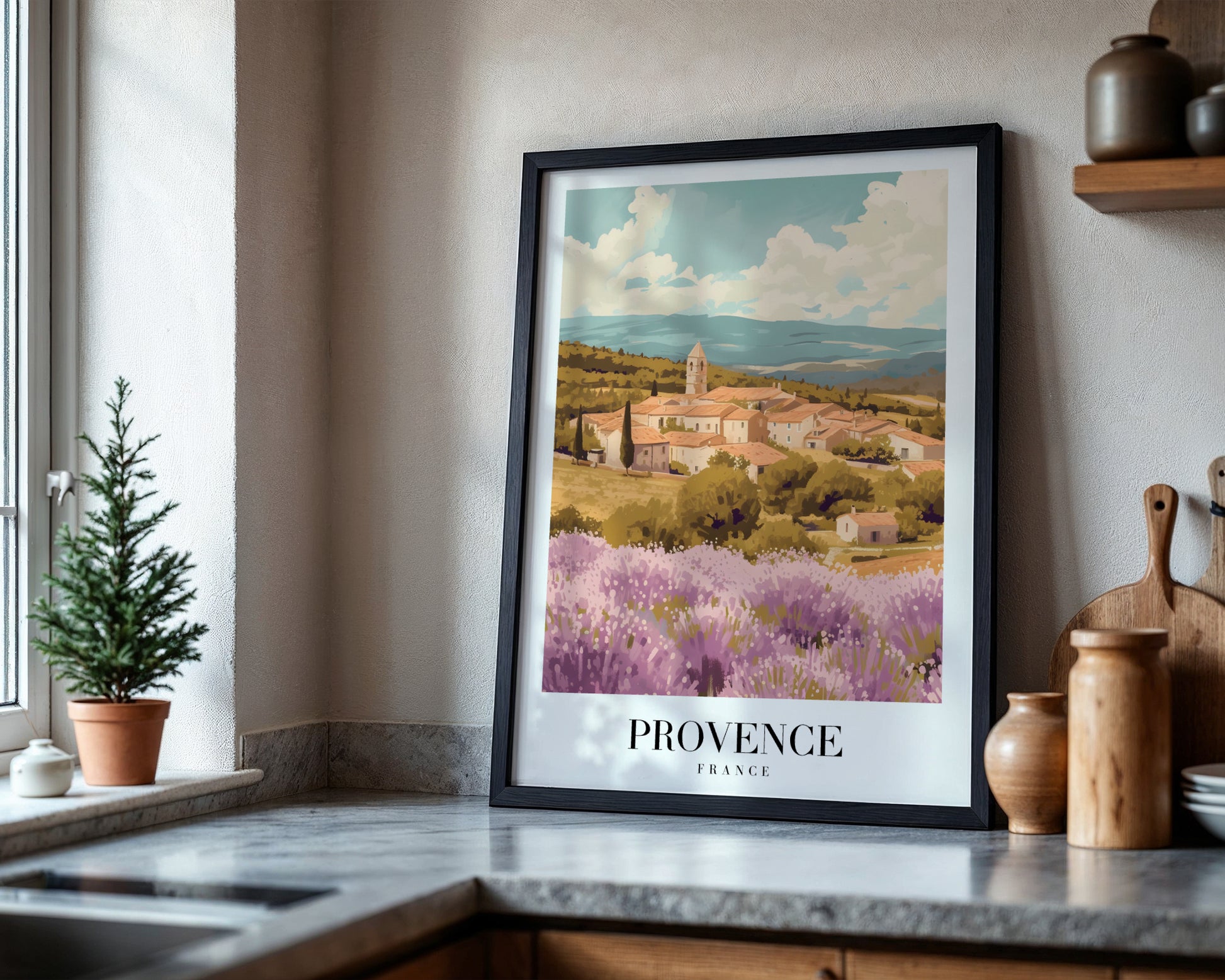 Provence Lavender Fields Village Framed Poster – Framed Wall Art Poster - Image 4