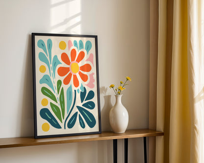 Colorful Abstract Floral Framed Poster – Framed Wall Art Poster - Image 3