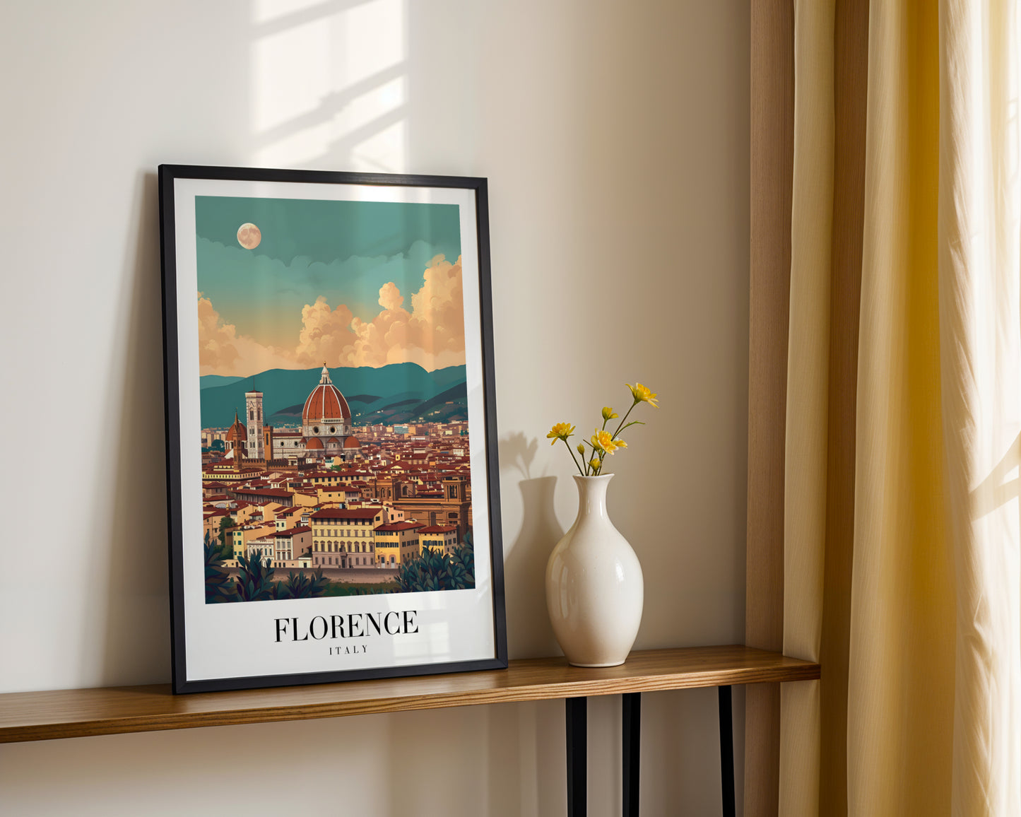 Florence Italy Cityscape Travel Framed Poster – Framed Wall Art Poster - Image 2