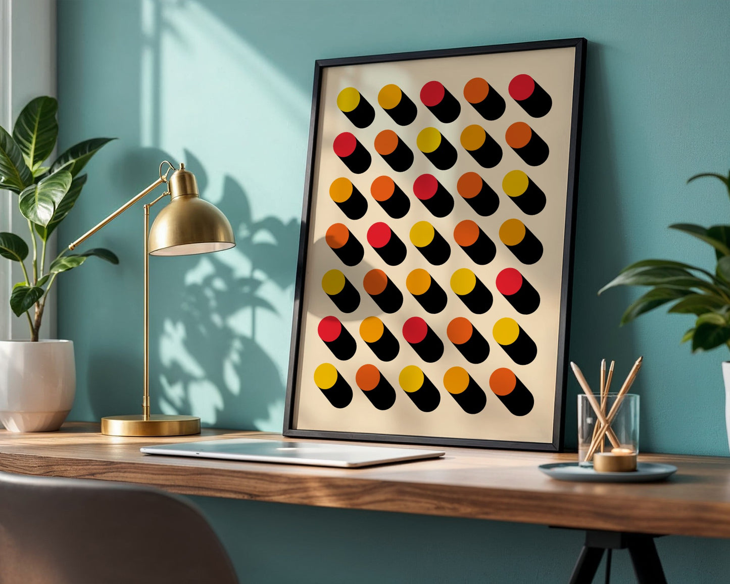 Bauhaus Circular Forms Framed Poster - Image 3