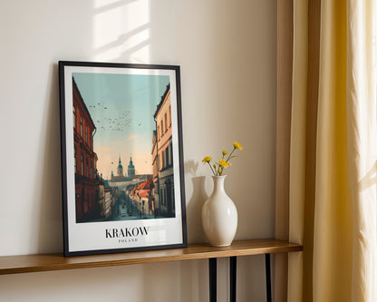 Krakow Old Town Streetscape Framed Poster – Framed Wall Art Poster - Image 2
