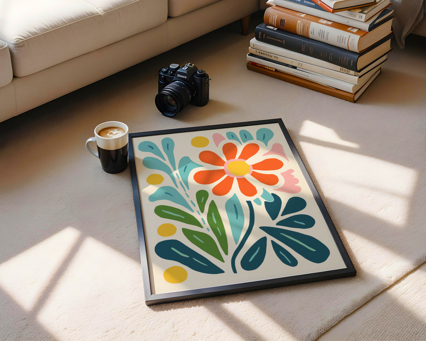 Colorful Abstract Floral Framed Poster – Framed Wall Art Poster - Image 4