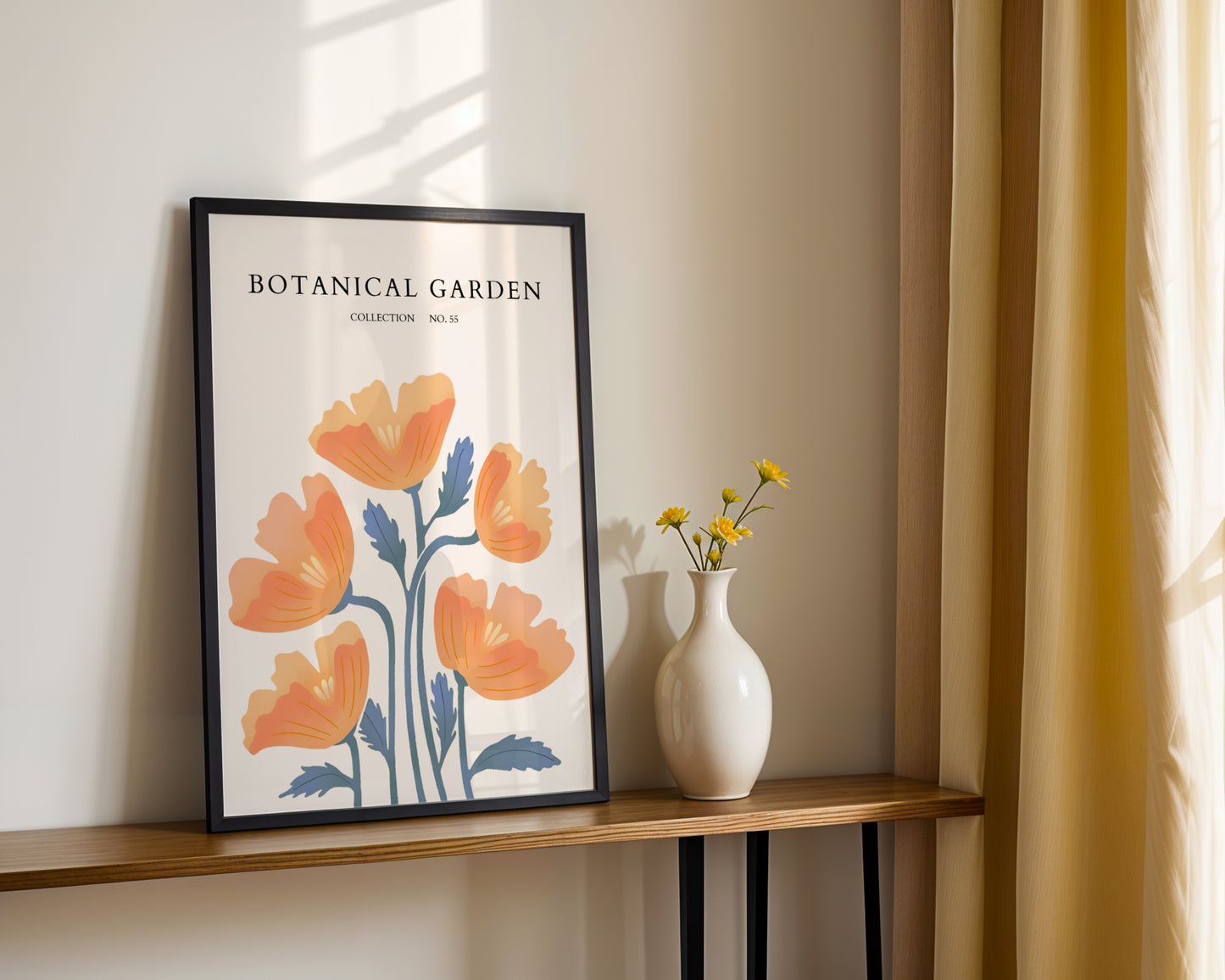 Botanical Garden Orange Floral Framed Poster – Framed Wall Art Poster - Image 3