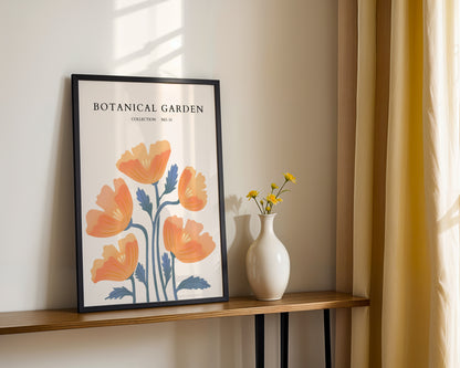 Botanical Garden Orange Floral Framed Poster – Framed Wall Art Poster - Image 3
