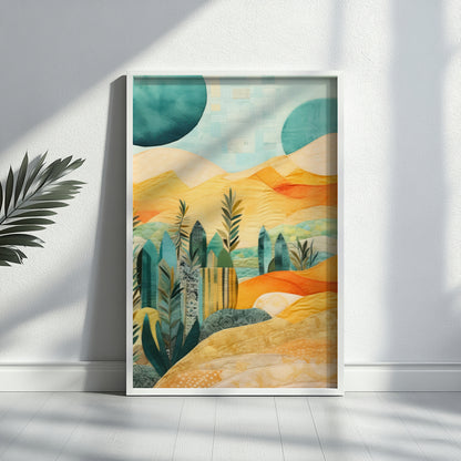 Abstract Terracotta Shapes Framed Poster - Image 1