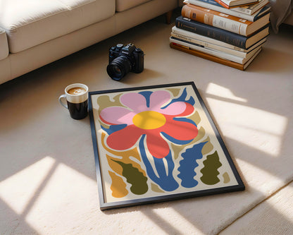 Vibrant Abstract Flower Framed Poster – Framed Wall Art Poster - Image 4