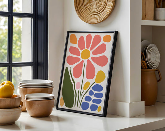 Modern Abstract Floral Garden Framed Poster – Framed Wall Art Poster - Image 1