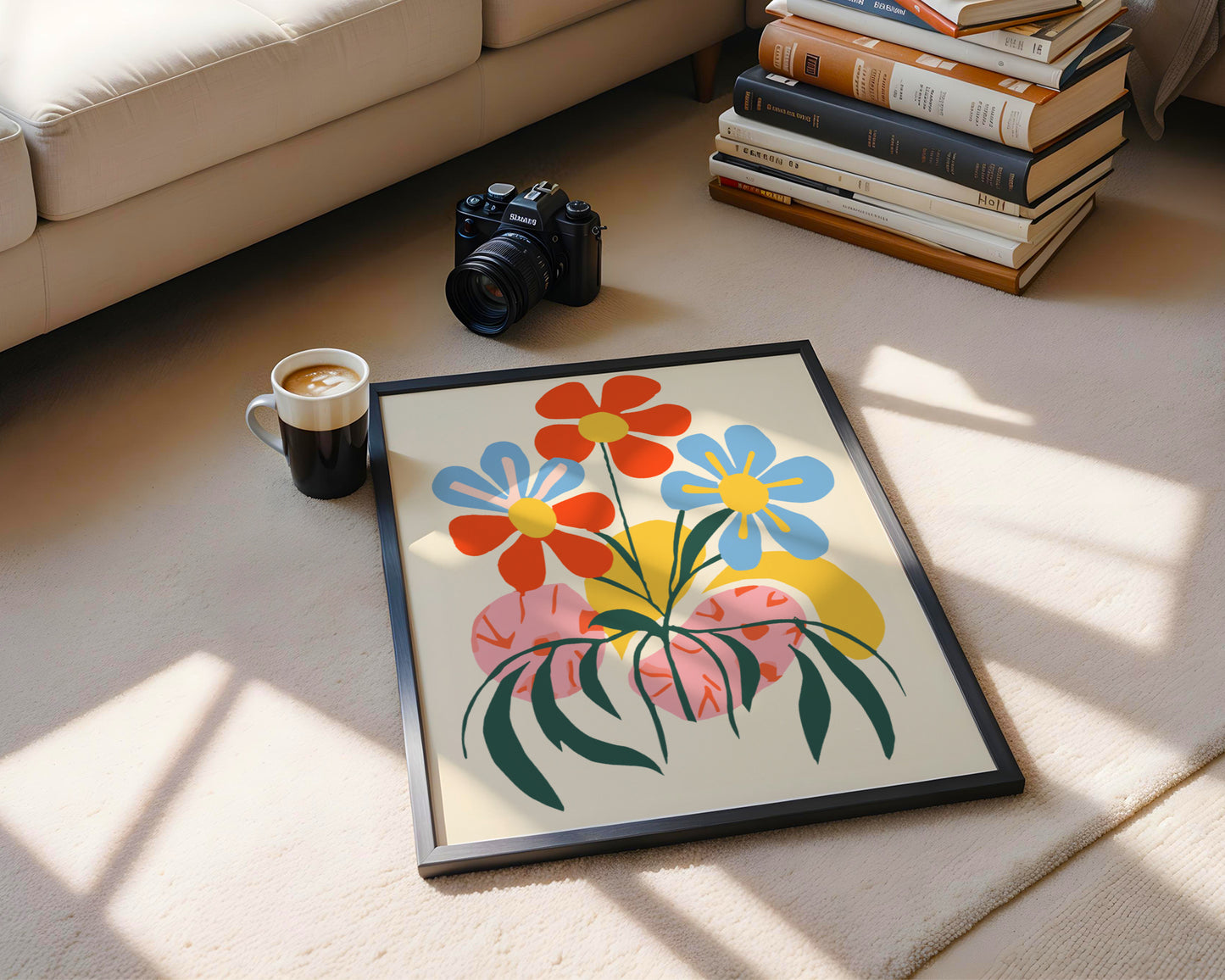 Vibrant Abstract Floral Bouquet Framed Poster – Framed Wall Art Poster - Image 4