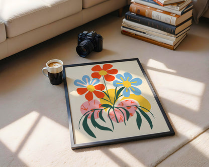 Vibrant Abstract Floral Bouquet Framed Poster – Framed Wall Art Poster - Image 4
