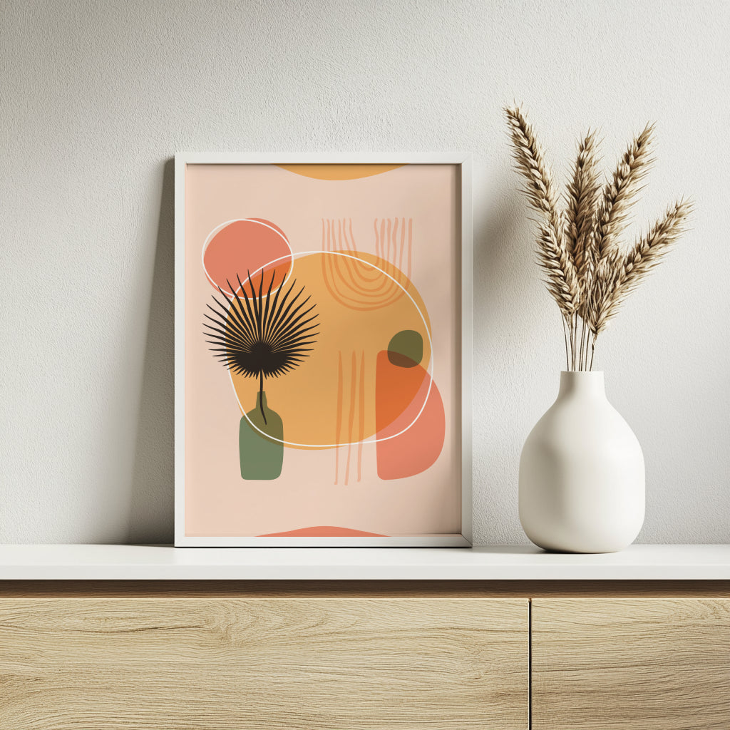 Boho Abstract Botanical Framed Poster Set – Framed Wall Art Poster - Image 2
