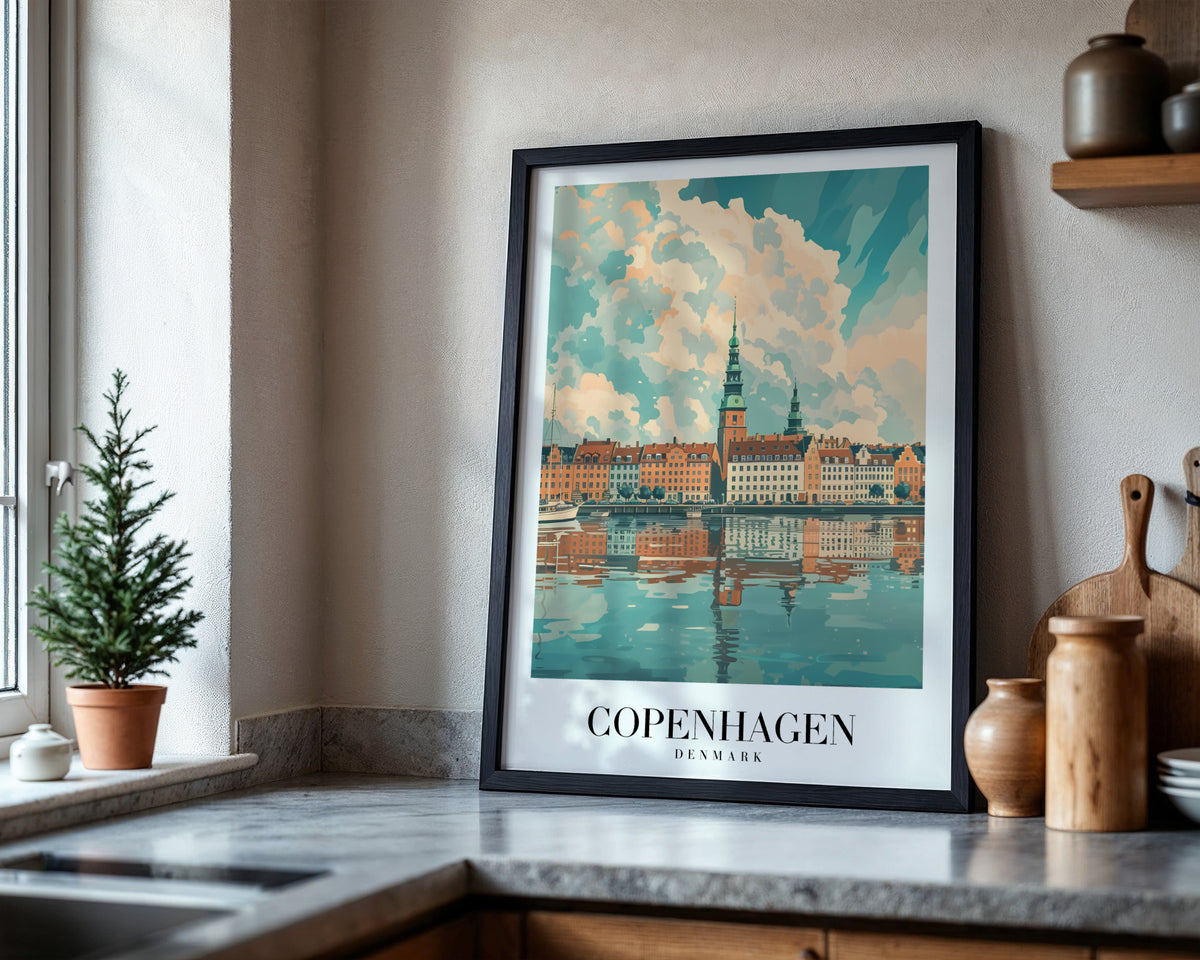 Copenhagen Denmark Cityscape Framed Poster – Framed Wall Art Poster - Image 4