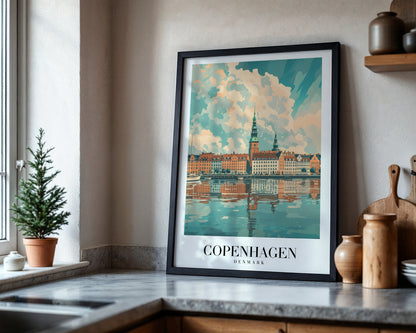 Copenhagen Denmark Cityscape Framed Poster – Framed Wall Art Poster - Image 4