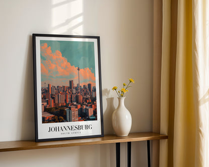 Johannesburg South Africa Skyline Framed Poster – Framed Wall Art Poster - Image 2