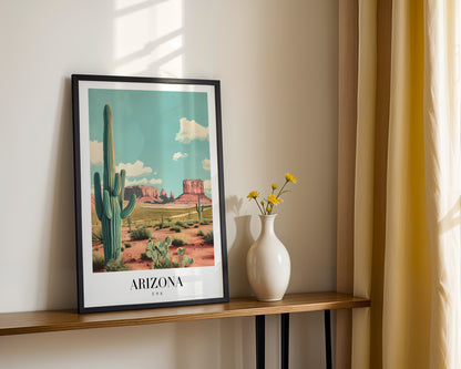 Arizona Saguaro Desert Landscape Framed Poster – Framed Wall Art Poster - Image 2