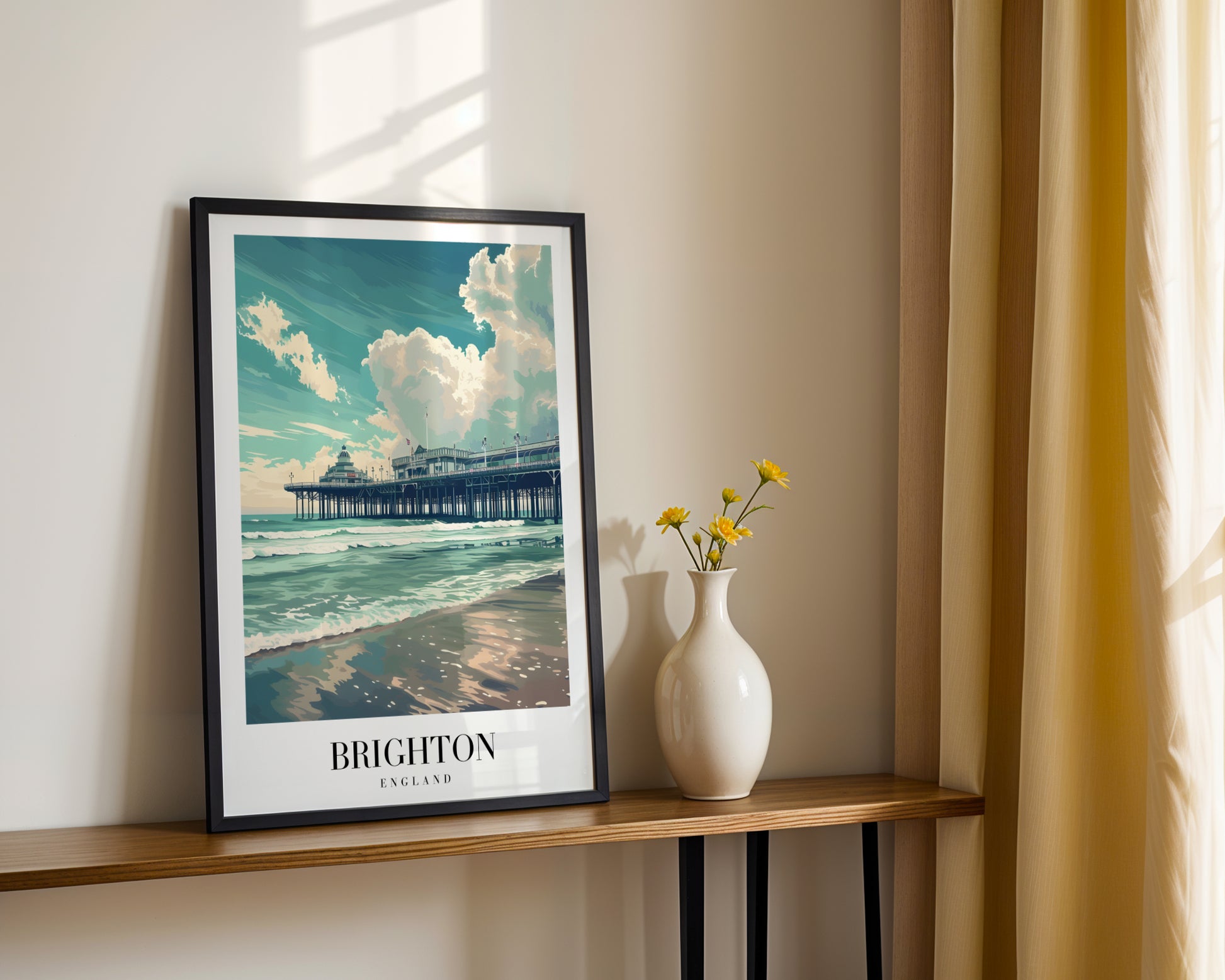 Brighton Pier England Coastal Framed Poster – Framed Wall Art Poster - Image 2