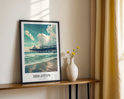 Brighton Pier England Coastal Framed Poster – Framed Wall Art Poster - Image 2