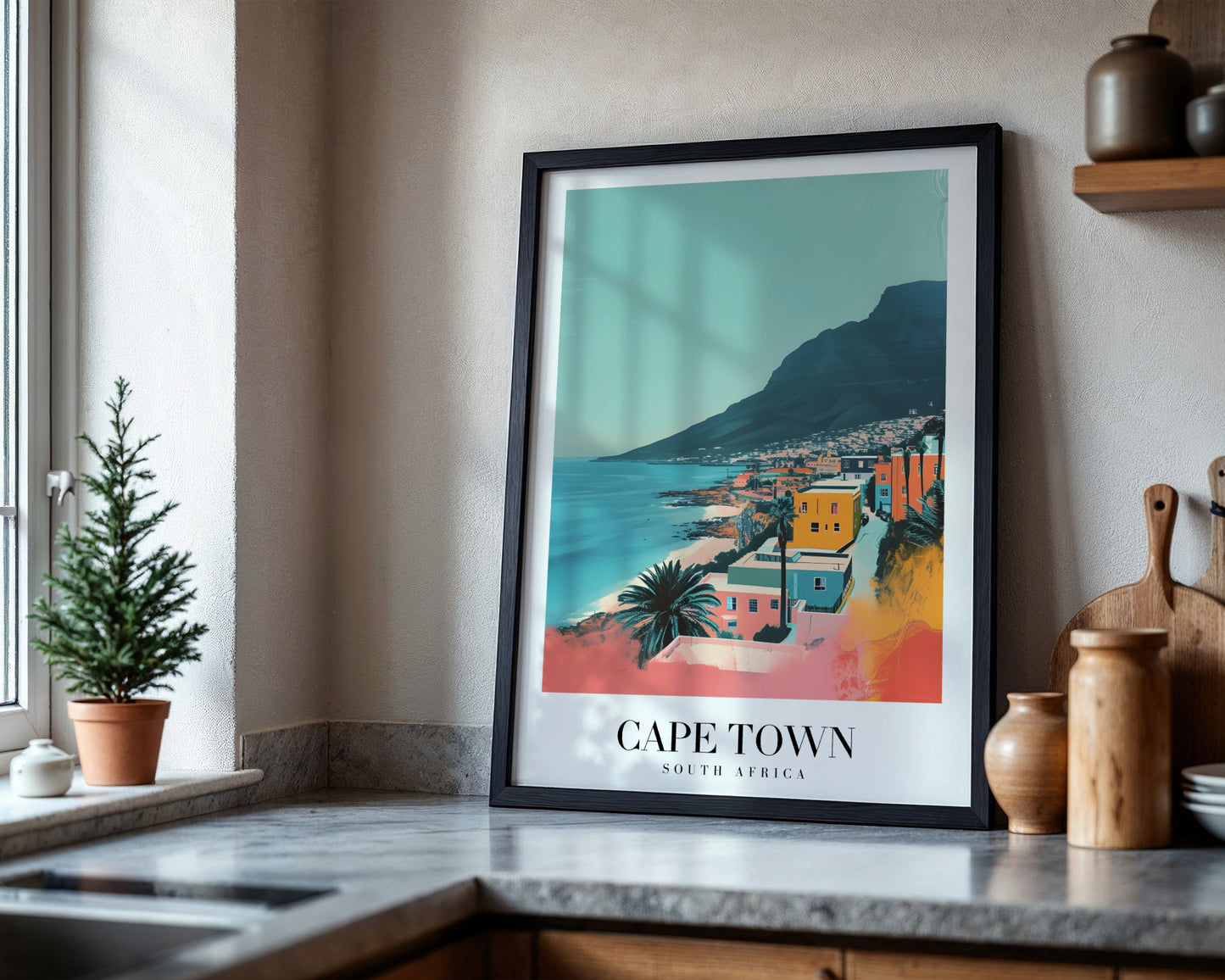 Colorful Cape Town South Africa Cityscape Framed Poster – Framed Wall Art Poster - Image 4