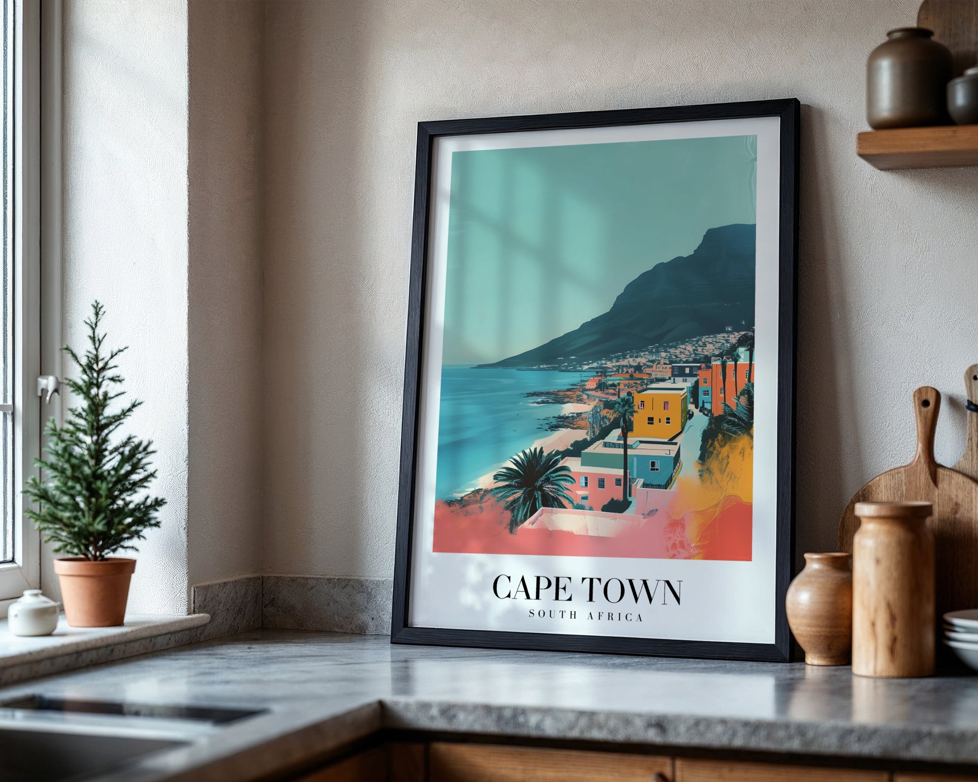 Colorful Cape Town South Africa Cityscape Framed Poster – Framed Wall Art Poster - Image 4