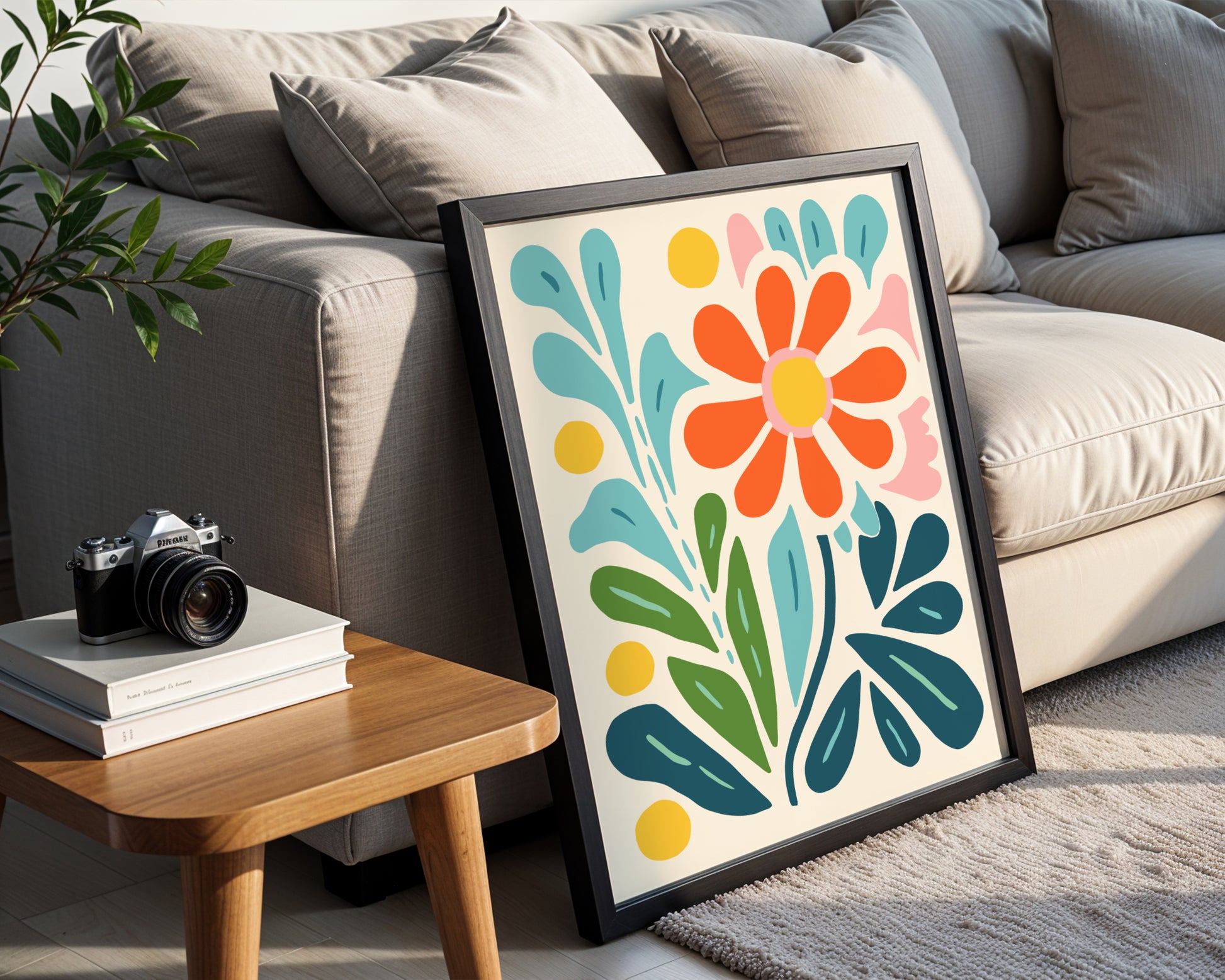 Colorful Abstract Floral Framed Poster – Framed Wall Art Poster - Image 2