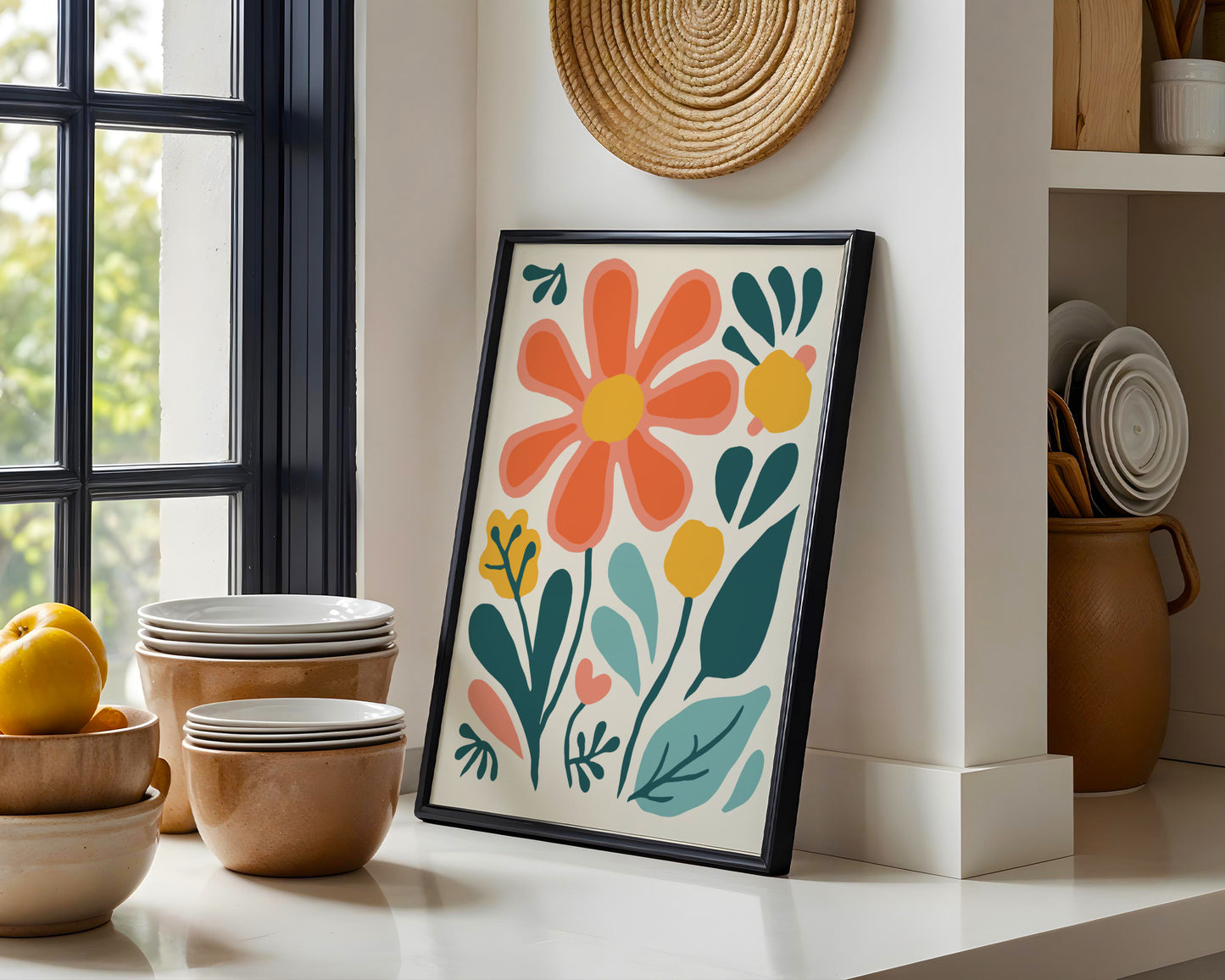 Vibrant Abstract Flowers Wall Art #1 – Framed Wall Art Poster - Image 1