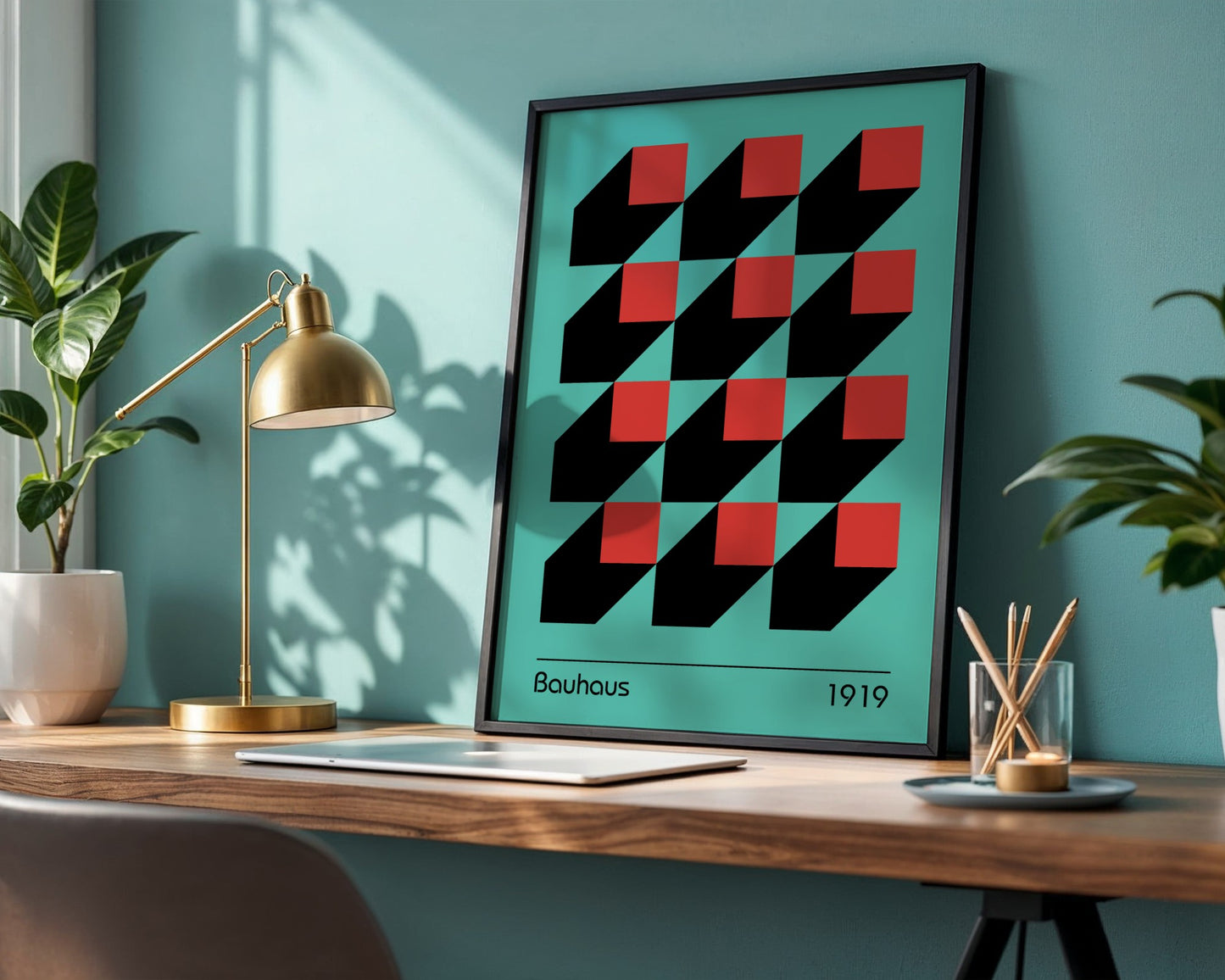 Bauhaus Asymmetric Balance Framed Poster - Image 3