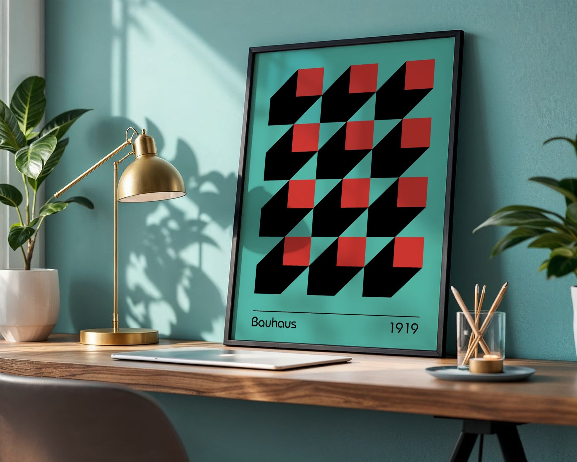 Bauhaus Asymmetric Balance Framed Poster - Image 3
