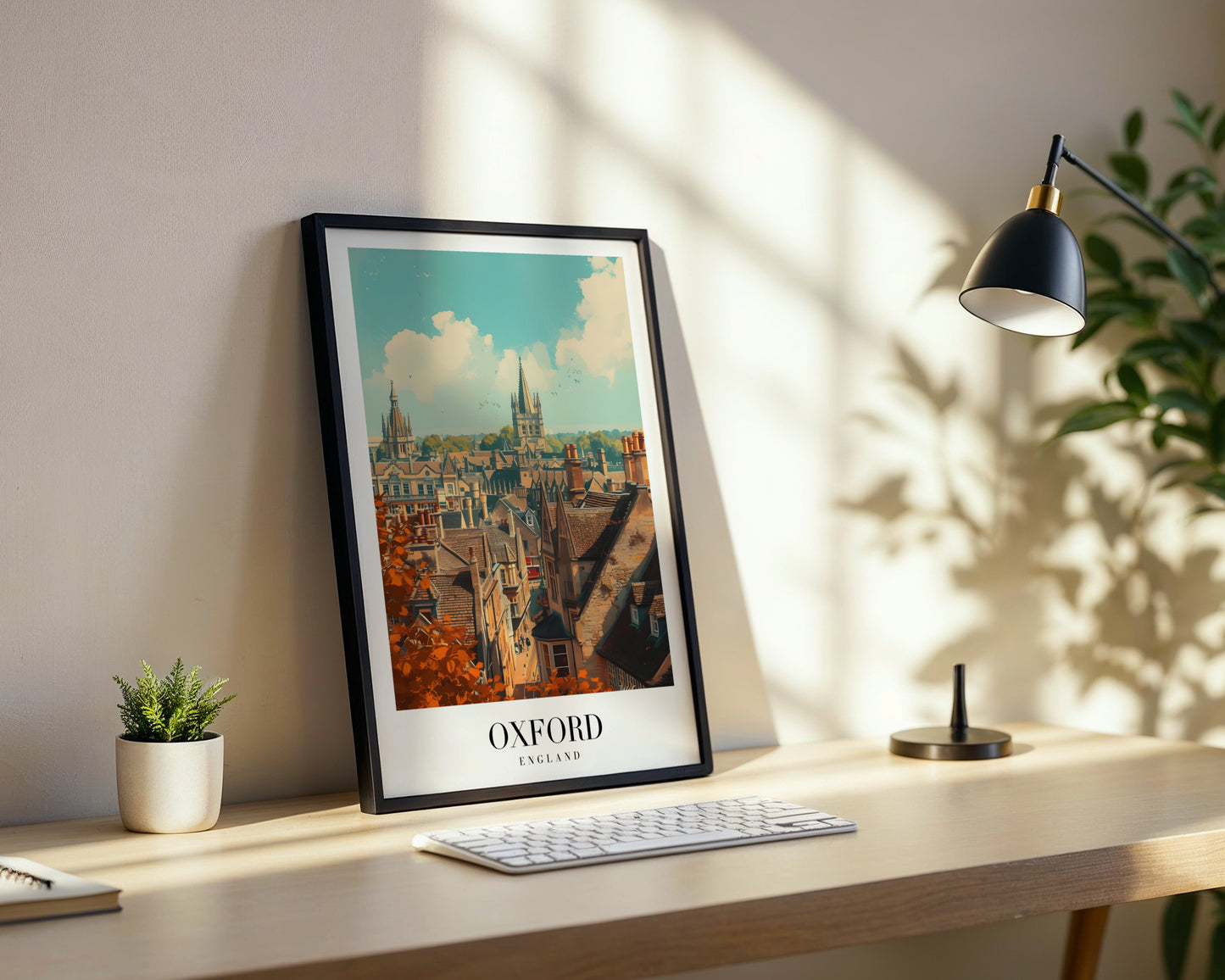 Oxford England Autumn Cityscape Framed Poster – Framed Wall Art Poster - Image 3