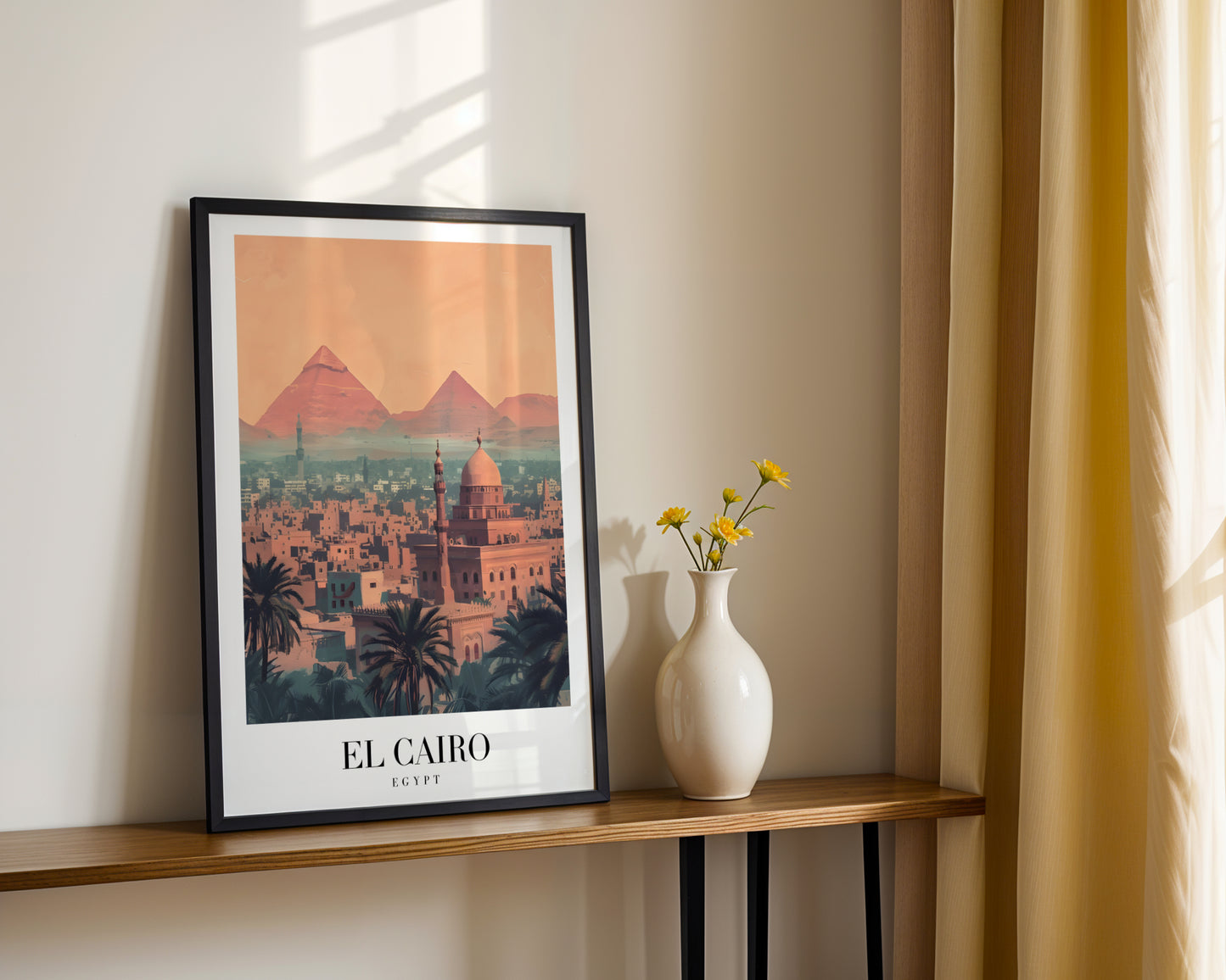 Cairo Egypt Pyramids Cityscape Framed Poster – Framed Wall Art Poster - Image 2