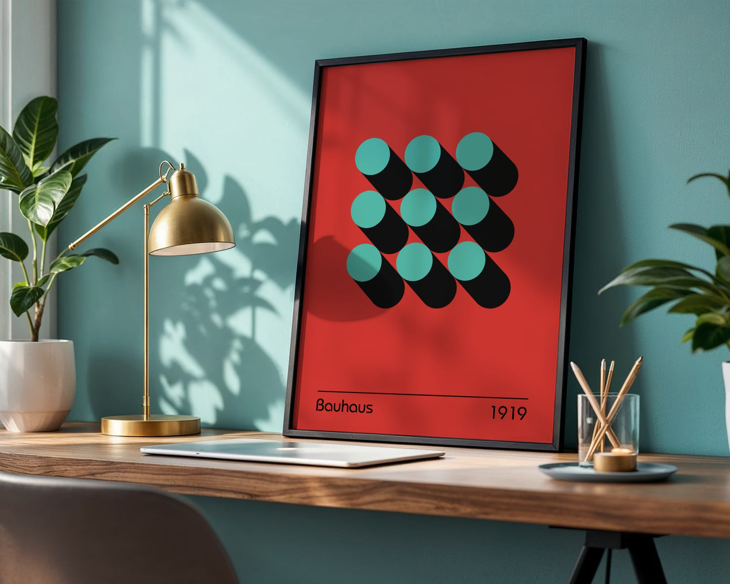 Bauhaus Elemental Shapes Framed Poster - Image 3