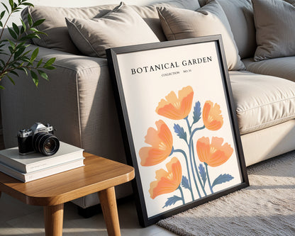 Botanical Garden Orange Floral Framed Poster – Framed Wall Art Poster - Image 2