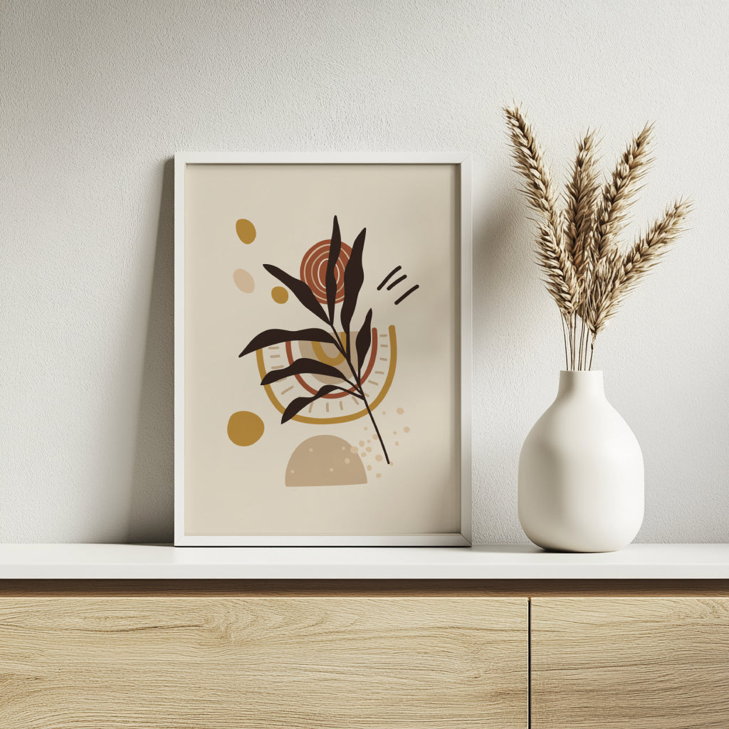 Boho Abstract Botanical Framed Poster Set – Framed Wall Art Poster - Image 2