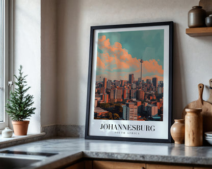 Johannesburg South Africa Skyline Framed Poster – Framed Wall Art Poster - Image 4