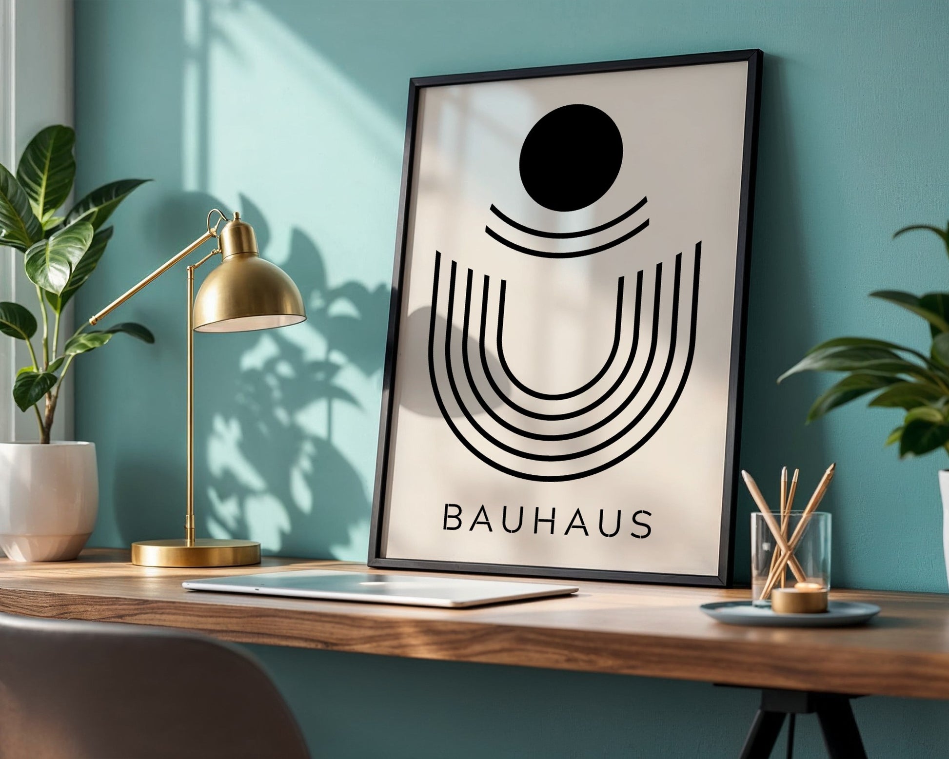 Minimalist Bauhaus Geometric Arch Framed Poster - Image 3