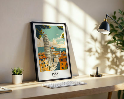 Leaning Tower of Pisa Italy Travel Framed Poster – Framed Wall Art Poster - Image 3