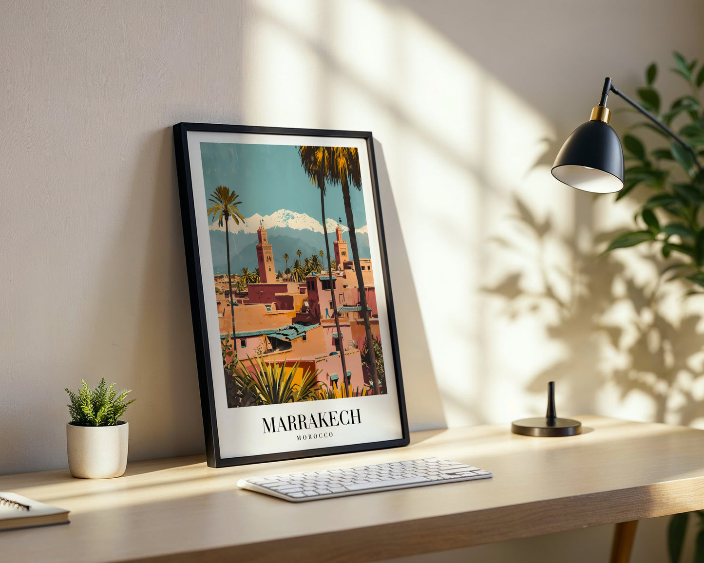 Marrakesh Morocco Cityscape Framed Poster – Framed Wall Art Poster - Image 3