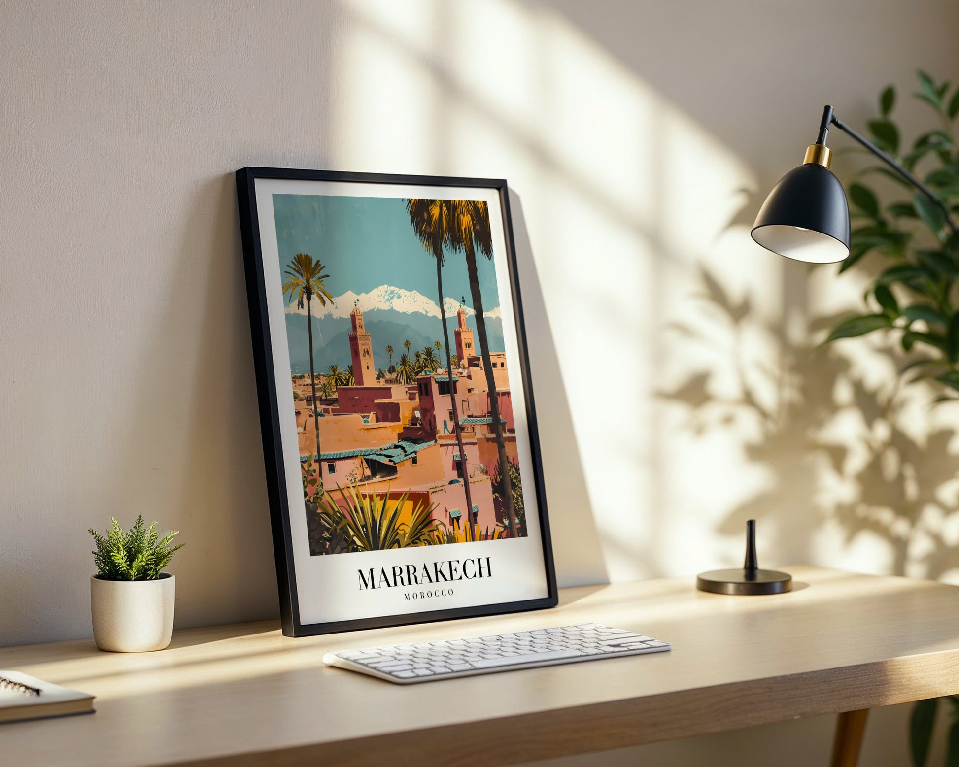 Marrakesh Morocco Cityscape Framed Poster – Framed Wall Art Poster - Image 3