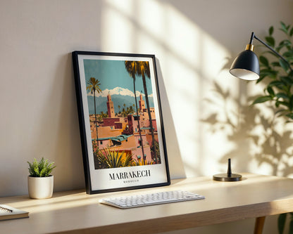 Marrakesh Morocco Cityscape Framed Poster – Framed Wall Art Poster - Image 3