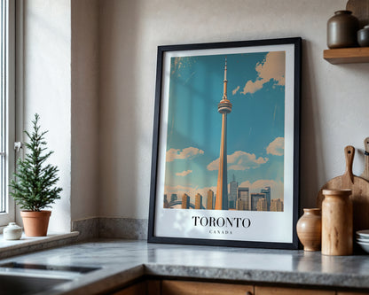 Toronto CN Tower Vintage Travel Framed Poster – Framed Wall Art Poster - Image 4