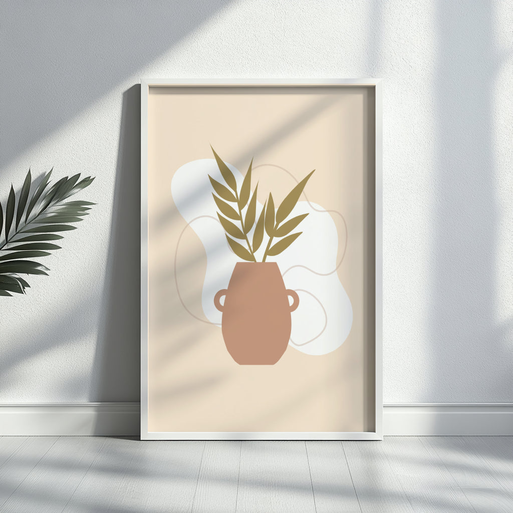 Minimalist Beige Abstract Framed Poster - Image 2